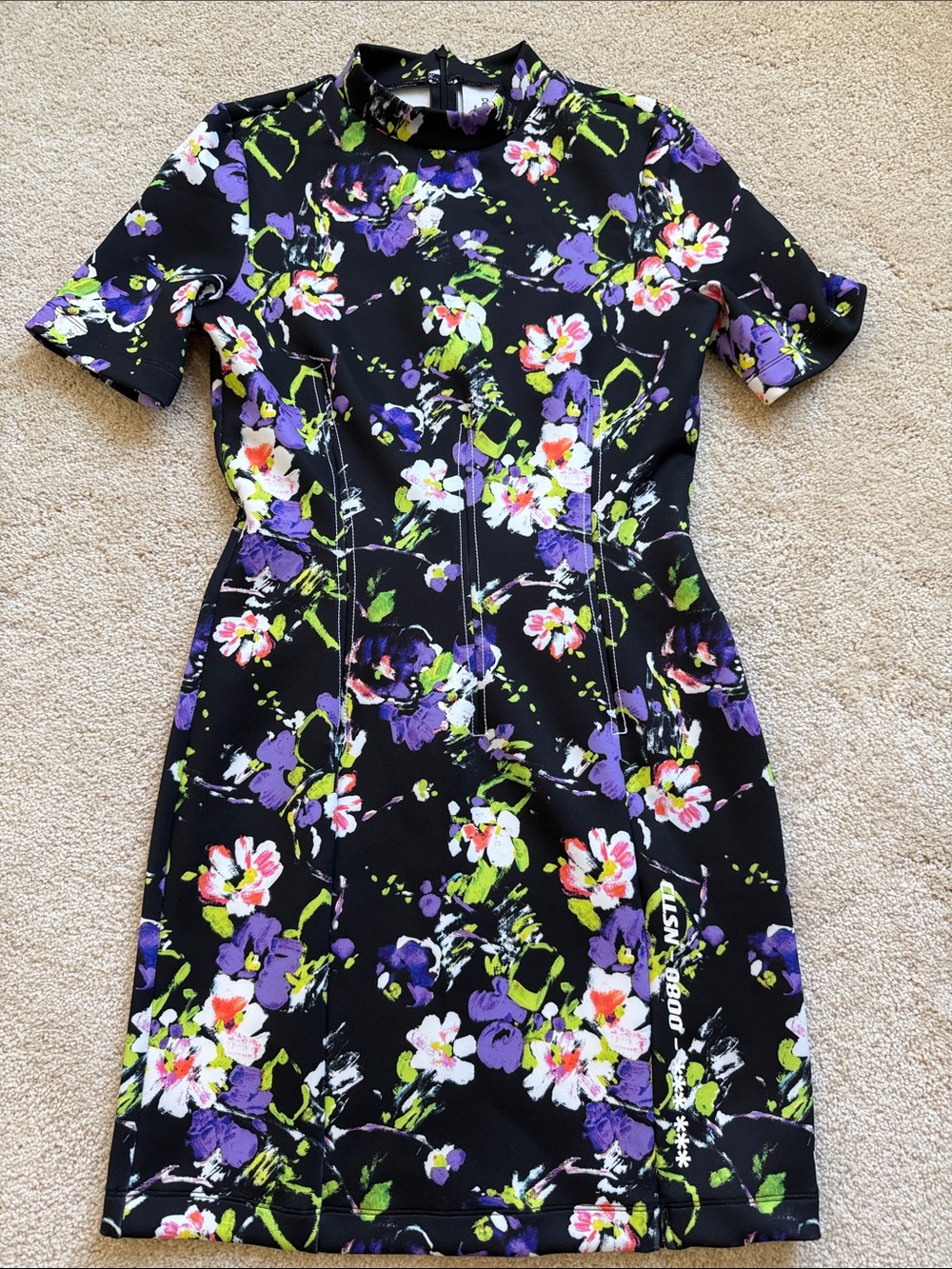Collusion Black Floral Mini Dress